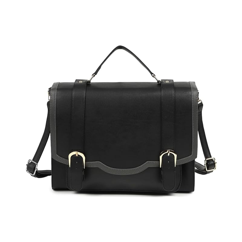 

satchel bag 3way backpack A4 3way bag square bag editor s bag school bag girls ladies (black)
