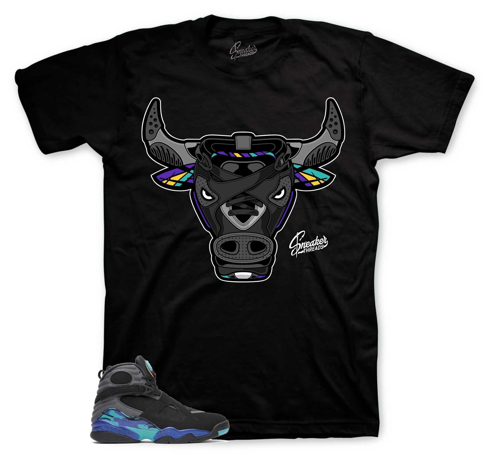 Shirt To Match Retro 8 Aqua AJ8 Aquas - War Bully Sneaker Tees L