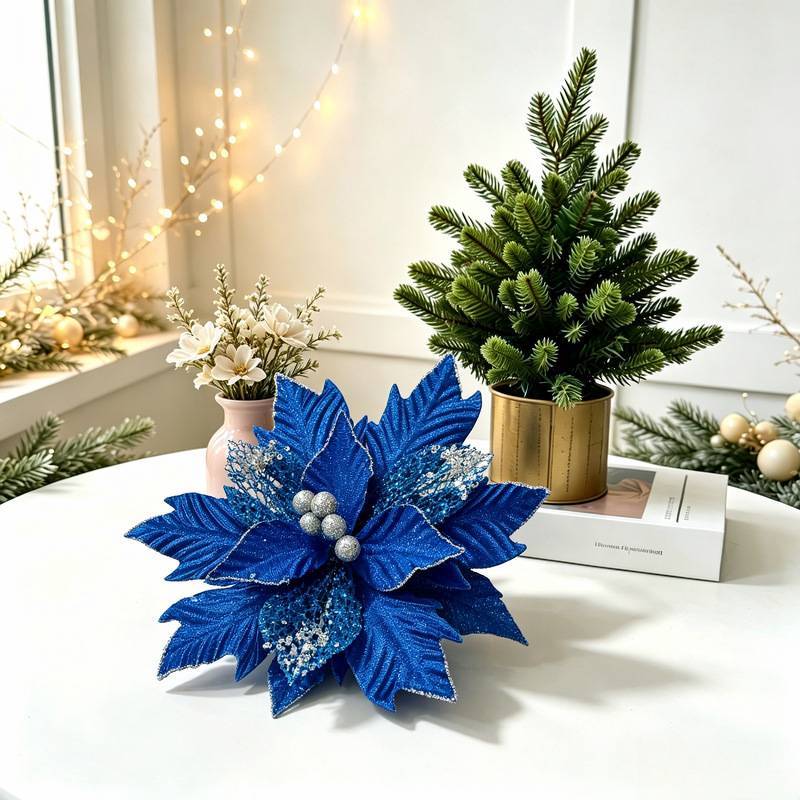 Christmas Ornament Set With Preserved Flowers For Holiday Decor And Tree Embellishments