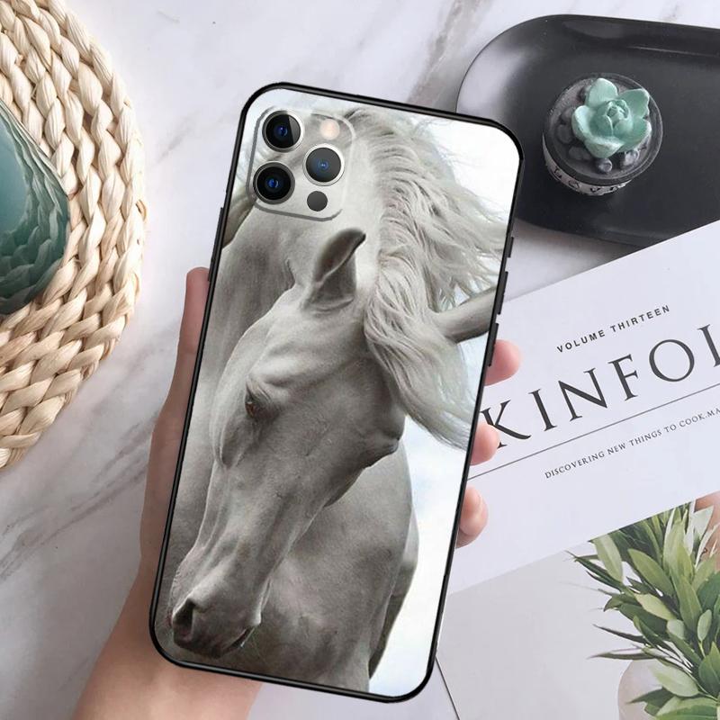 Horse Animal Case For iPhone 15 11 12 13 14 Pro Max XS XR X 7 8 Plus 12 13 Mini 16 Pro Max Soft Cover