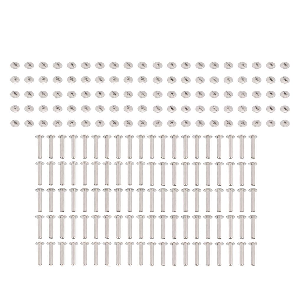 100 Pairs 0.16x0.79x0.33in Rivet Stud Set M3 Stainless Steel Flat Round Head Rivets and Screws for