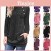 Sophisticated Ladies Casual Long Sleeve Pullover Sweater With Button Details And O-neck