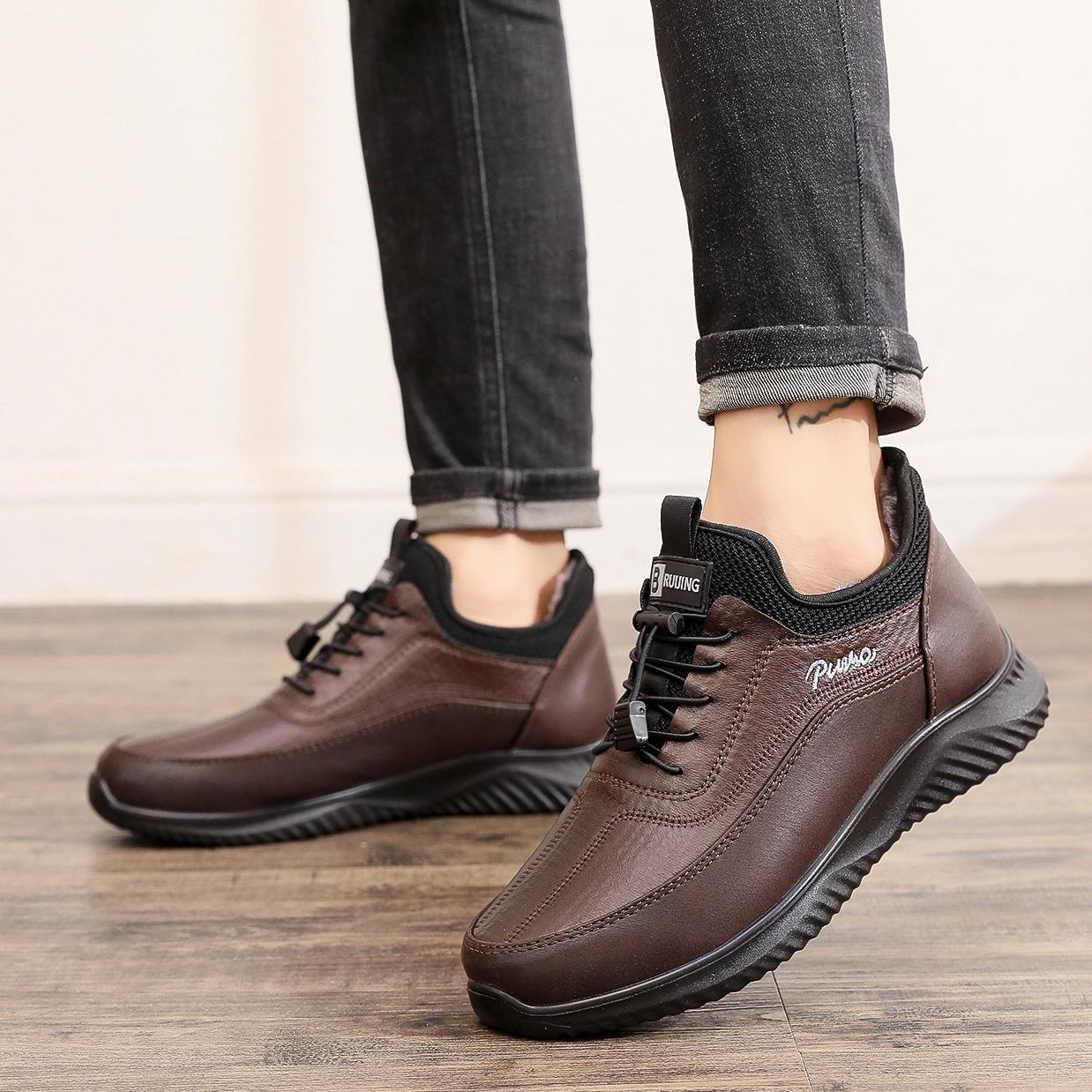 

Уличные холодостойкие хлопковые ботинки мужские хлопковые туфли зимние бархатные мужские туфли большого размера с высоким верхом повседневные туфли оптом 47 темно-коричневого