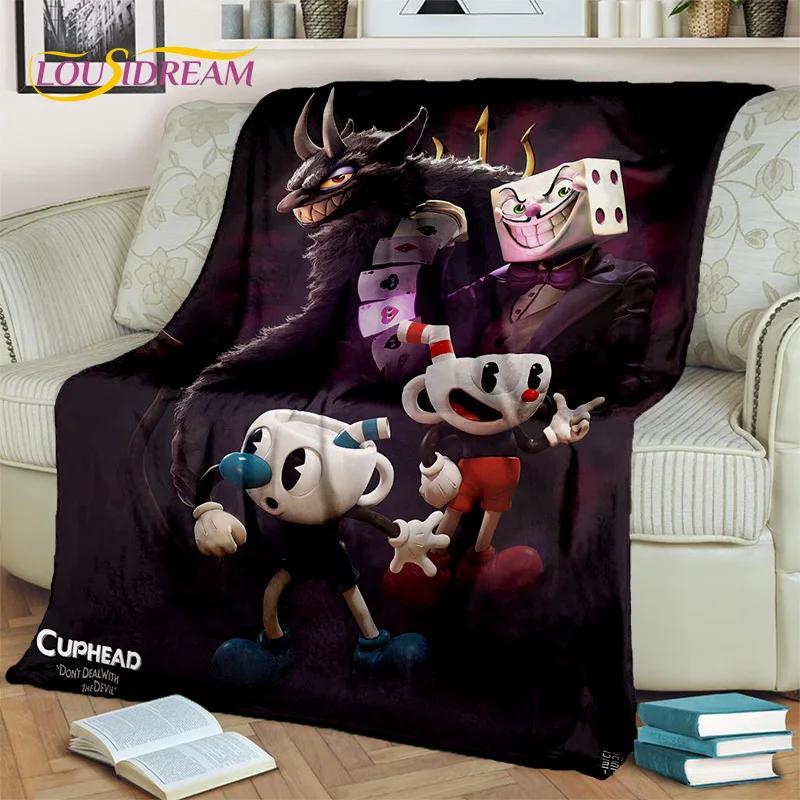 Cuphead Mugman 3D Game Gamer HD Blanket,Soft Throw Blanket for Home Bedroom Bed Sofa Picnic Travel Office Cover Blanket Kid Rest