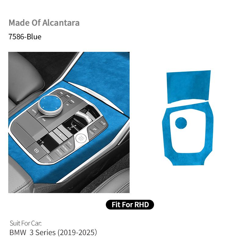 For BMW 3er G20 G21 G28 Center Console Panel and Knob Cover Trim Frame Sticker Made of Alcantara Car Interior Custom Accessories