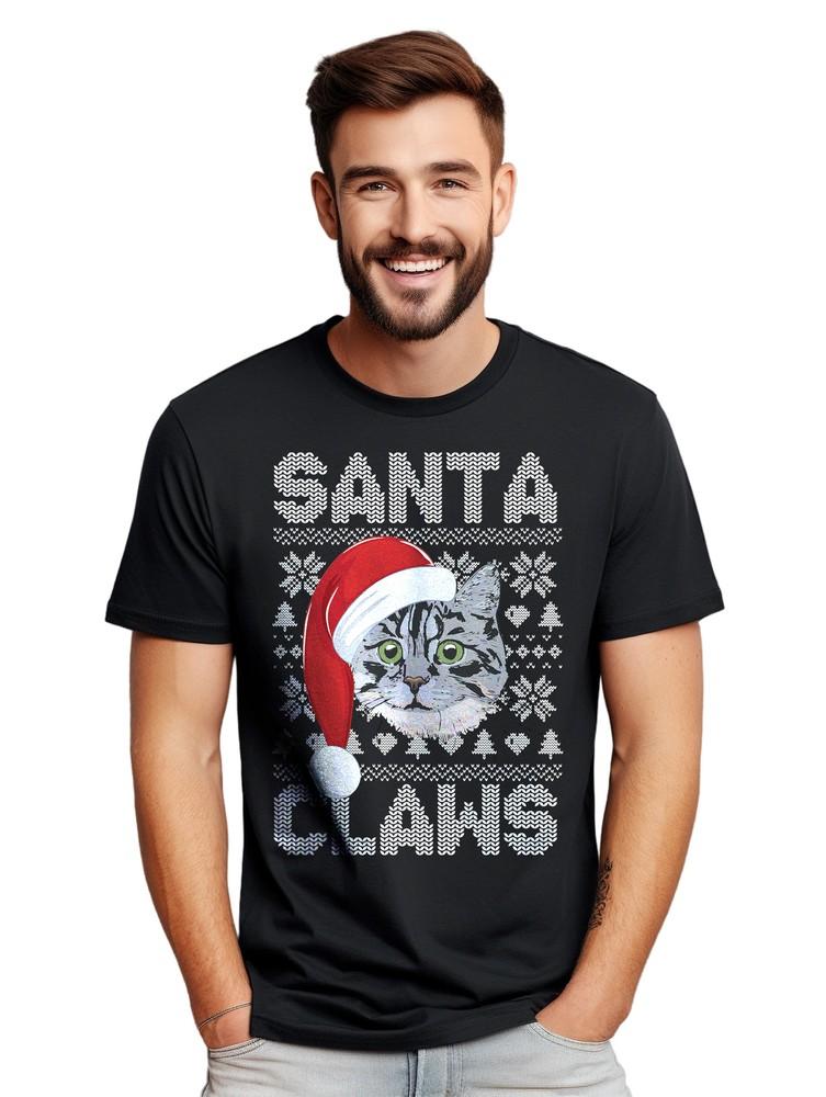 Santa Claws T-Shirt - Purrfectly Festive and Funny! 100% Cotton, Funny T-shirt,