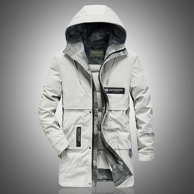 Winter Herren Mittellange Daunenjacke Outdoor Warme Daunenjacke Mantel Mit Kapuze Weiße Entendaunen Baumwolljacke