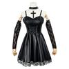 Death Note Cosplay Kostým Misa Amane Imitace kůže Sexy šaty + Šperky na krk+punčochy+náhrdelník Uniformní outfit Halloween paruka