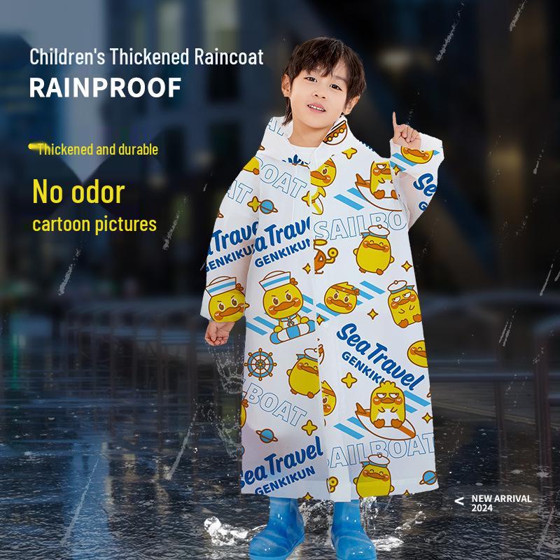 Children's and Student Long EVA Poncho – Waterproof, Disposable Raincoat for Girls and Boys