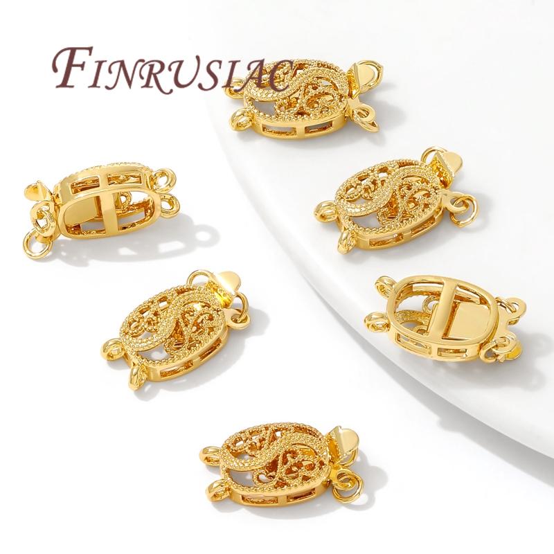 18K Gold Plated Bead Safety Clasp For Bracelets,Locks For Jewelry Making Accessories,Connectors Clasps Fittings