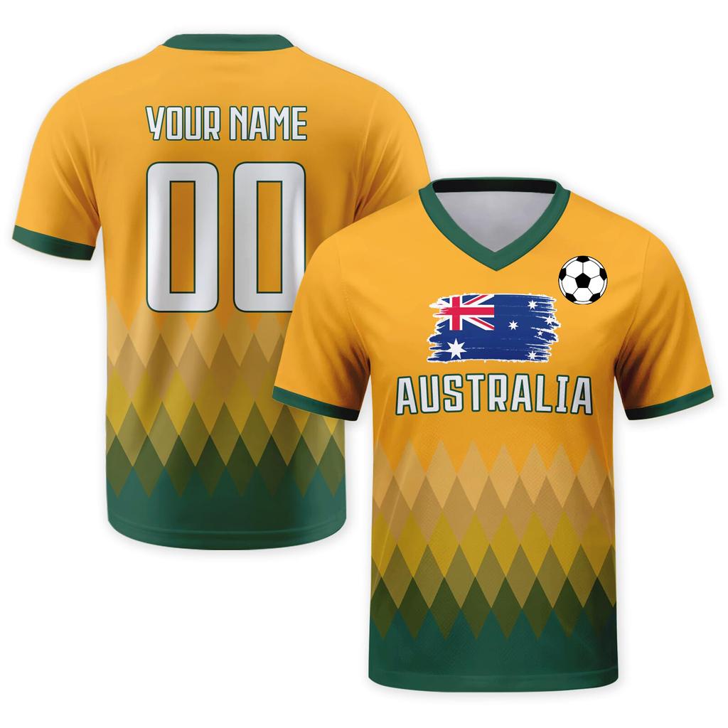 Customizable DIY Soccer Jersey Shirt with Team Print V Neck Short Sleeve Lightweight Breathable Sports Top for Adults Youth Men Women