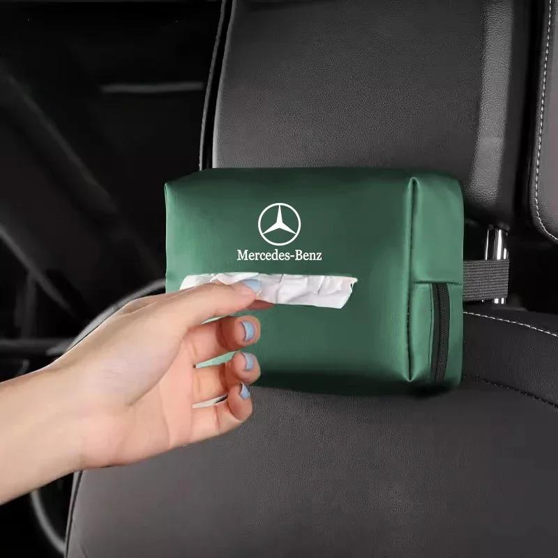 GLC GLB Car Tissue Box Sun Visor Seat Back Paper Towel Storage Bag For Mercedes Benz AMG GLE GLS GLC CLA GLA GLK GLB C197 W204