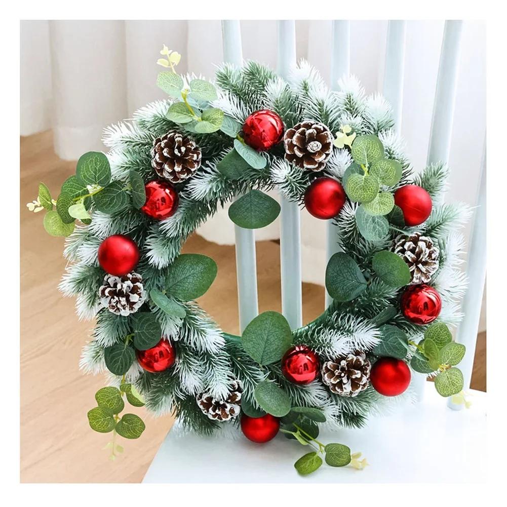 Holiday Decor Christmas Wreath Authentic Botanical Lightweight Construction Plastic Material Realistic Foliage