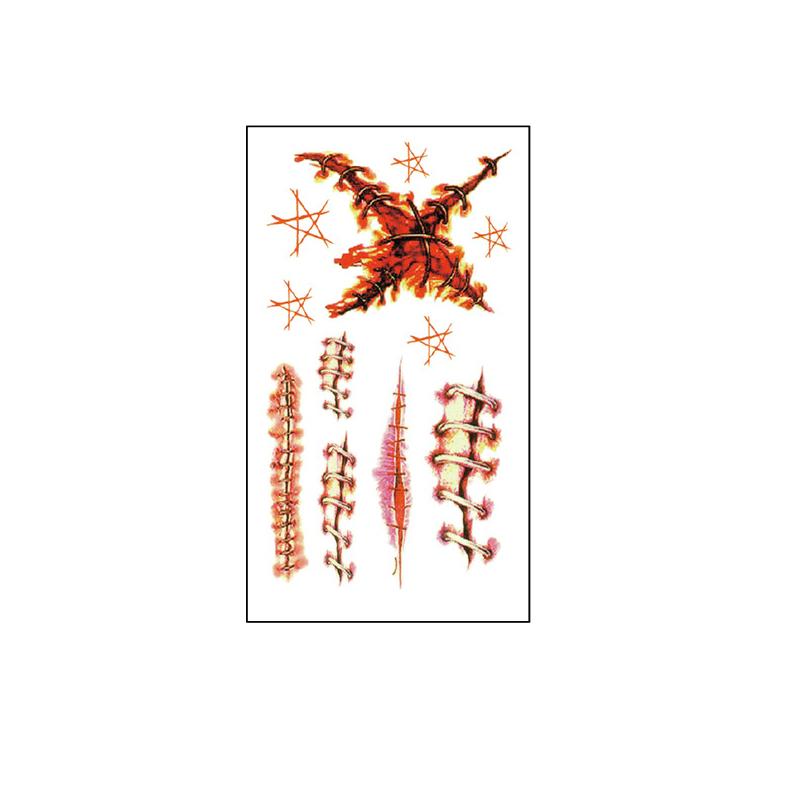 Halloween Temporary Tattoos Realistic Tattoo Stickers Halloween Party DIY Bloody Halloween Decorations Halloween Look 1PC