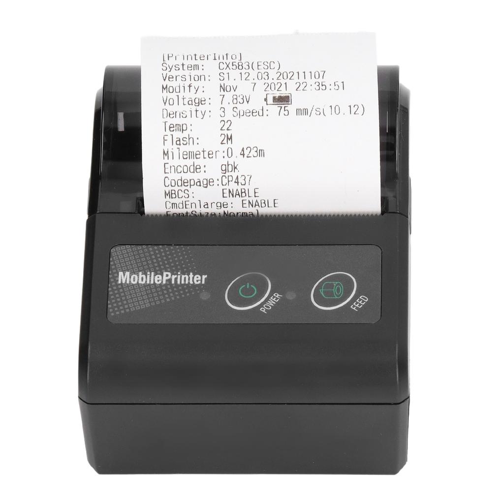 Bluetooth Receipt Printer Smartphone Control 200dpi Thermal Label Printer Receipts Printer with 1 Roll Printer Paper