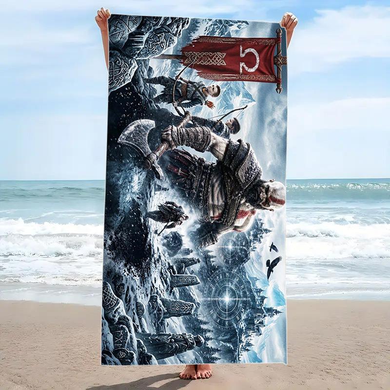 Class Game Print Beach Towel, Large Soft Quick Dry Towel for Beach Camping Swimming