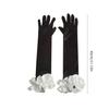 Elegant Fingerless Gloves Ruffle French Unique Outfits Long Gloves for Flapper Bride Wedding Dancing Accessories