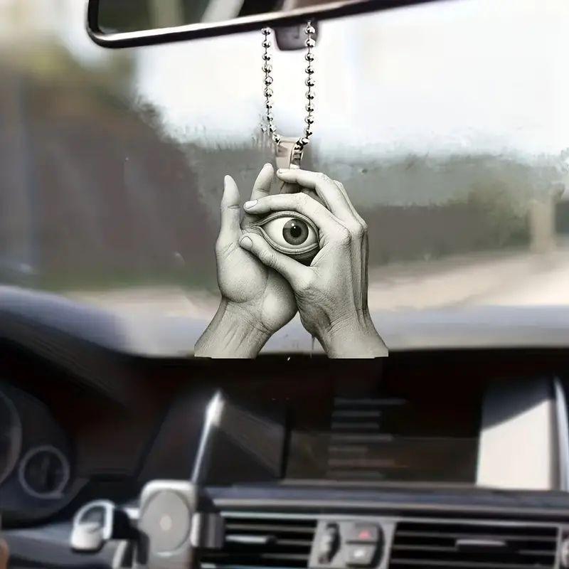 Whimsical Vintage 2d Acrylic Eye Car Pendant For Beautiful Interior Car Decoration