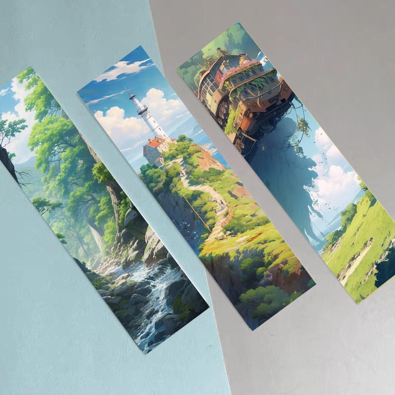 30PCS Manga Style Bookmarks Fragments DIY Ledger Markers Decorative Paper With Message Back To School Message Annotation Cards