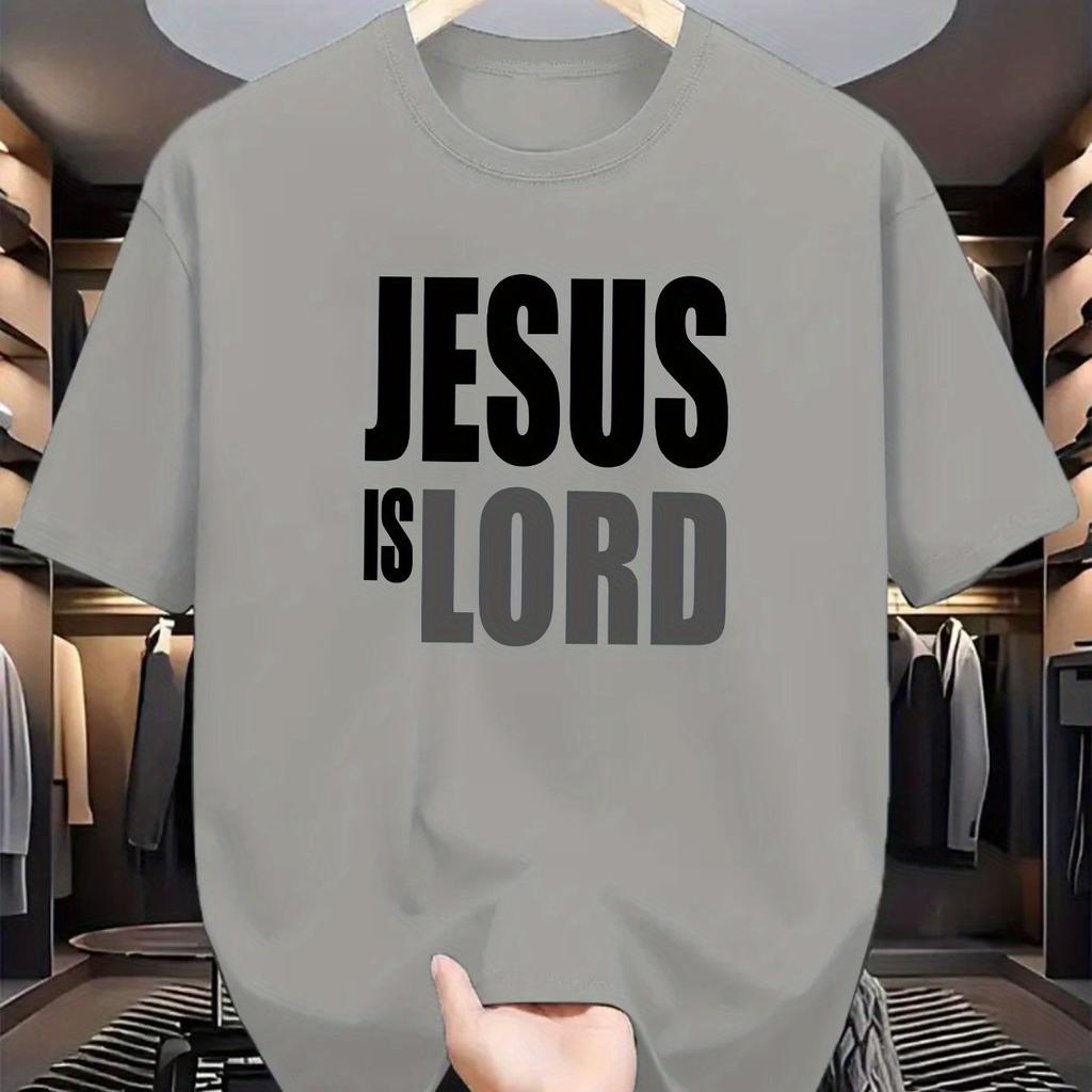 JESUS IS LORD Christian Quote Print TShirt Unisex WoUnisex Casual Cotton Tee Summer Short Sleeve Graphic T Shirts Unisex Tops