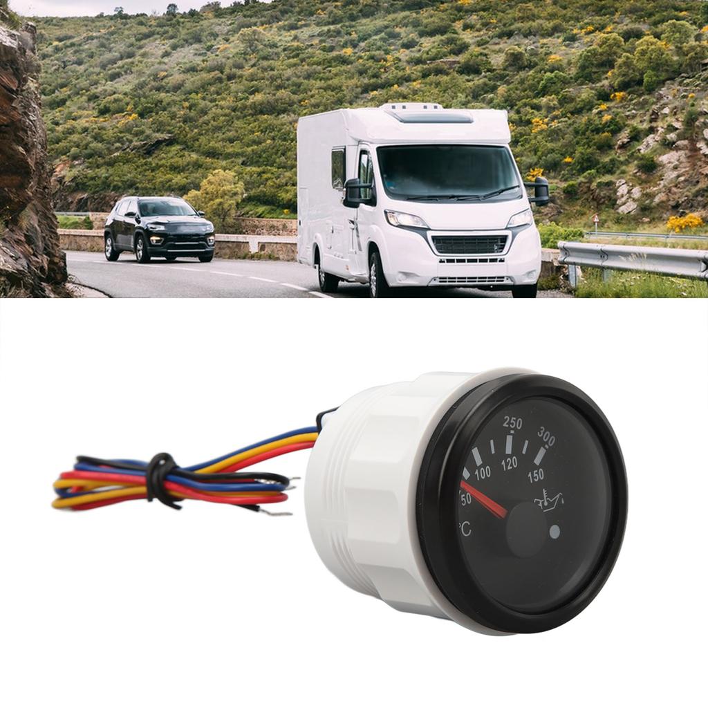 52MM Oil Temperature Gauge  9 to 32V Double Scale Pointer High   Sensors for RVs Yachts Fishing Boats Ships