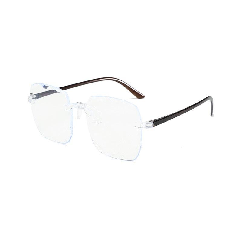 Frameless Sunglasses Fashion Trend Sunglasses Women'S Big Face Thin Sunglasses Square Glasses