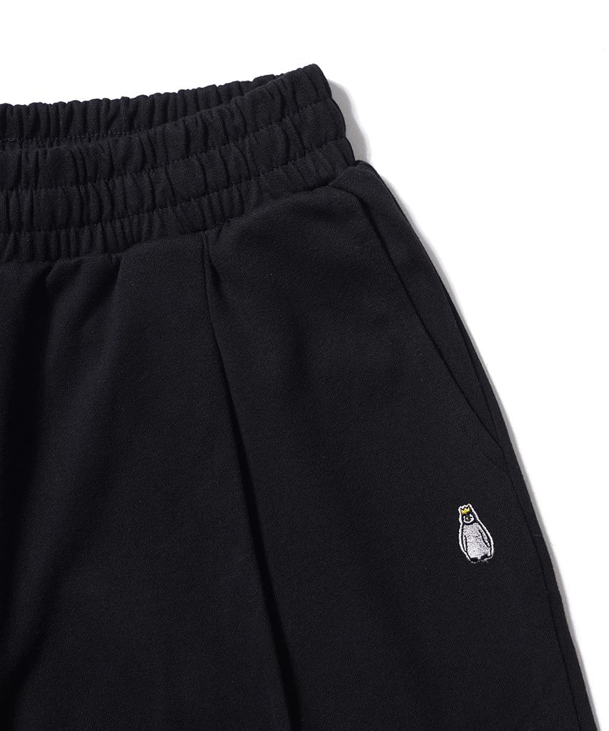GAKKAI UNIONS One-Pleat Sweat Shorts Black