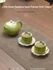Hand-painted Little Green Mandarin Daisy Xishi Ceramic Teapot – Perfect for Gongfu & Household Tea Brewing.