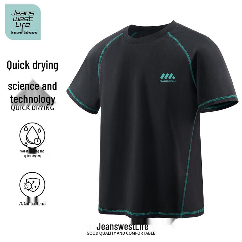 JEANSWEST LIFE Men s Quick-Dry Breathable Short Sleeve T-Shirt L