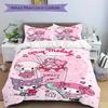 3pcs Love Sweet My Melody Bedding Set - Includes Quilt Cover and Pillowcases, Suitable for All Seasons, Machine Washable - Ideal Gift for Fa