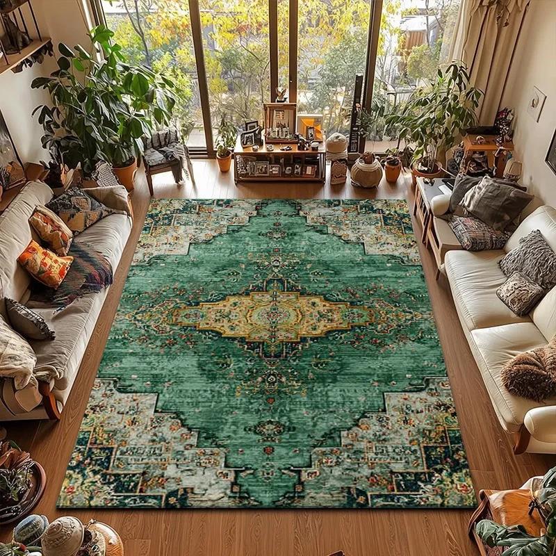 

Persian Retro Living Room Bedroom Large Carpet Versatile Dining Room Entry Study Sofa Bedside Carpet Easy To Clean Non-Slip 40x60cm