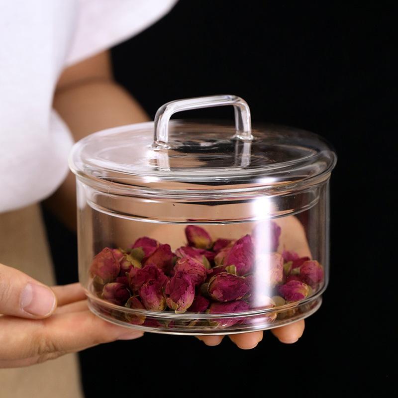 Transparent high borosilicate glass vegetable and fruit salad bowl three layers