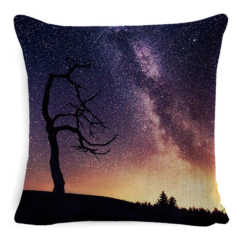 Nordic Sofa Pillow Light Luxury Style Living Room Bedside Cushion Cosmic Scenery Linen Pillow Case Without Core Waist Pillow