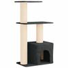 Cat Tree with Sisal Scratching Posts Dark Grey 133 Cm