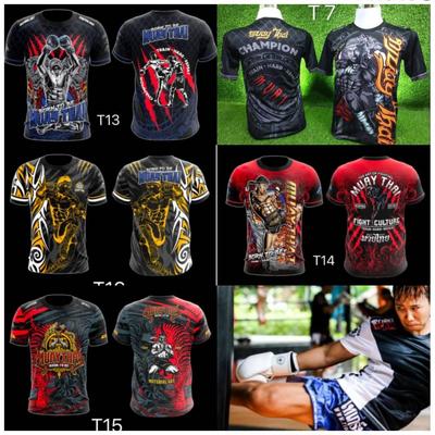 Muay Thai T-Shirt Kick Boxing 3D Print Men Women Unisex Short Sleeve Round Neck MMA Mix Martial Art Training Fighting