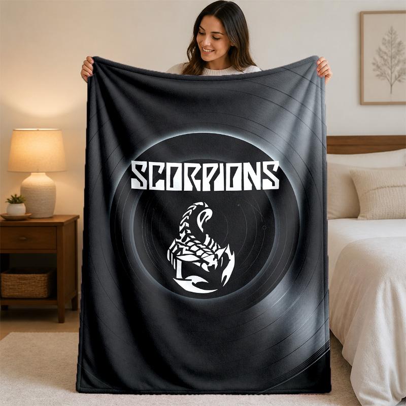 Scorpions Print Flannel Blanket Cozy Lightweight Plush Throw Blanket For Bed Sofa Household Use