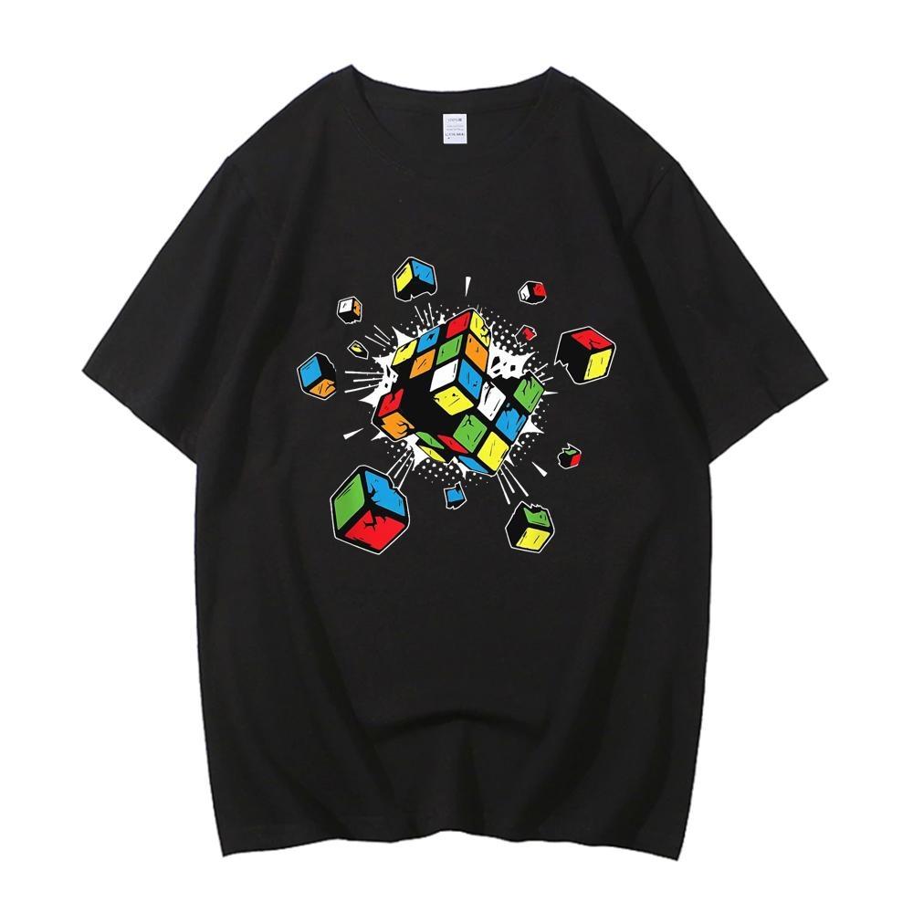 Exploding Rubix Rubiks Rubics Cube Present Pure Cotton EU size tshirts Japanese comic Unisex t shirt anime unisex clothes
