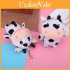 Adorable Black And White Cow Plush Toy Keychain Creative Stuffed Animal Gift