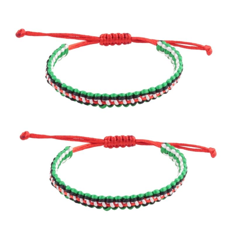 

Adjustable Palestinian Woven Bracelet Palestinian Flag Handcrafted Bracelet Statement Hand String Braided Rope Bangle 1