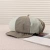 Plaid beret female summer retro painter hat big head circumference showing face small newsboy hat spring and autumn cloud octagonal hat