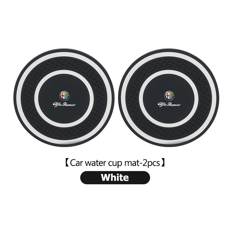 Car Logo Water Cup Pad Anti-slip Coaster Mat Auto Accessories For Alfa Romeo 159 Giulietta Giulia 147 Mito 156 159 166 GT Zj9