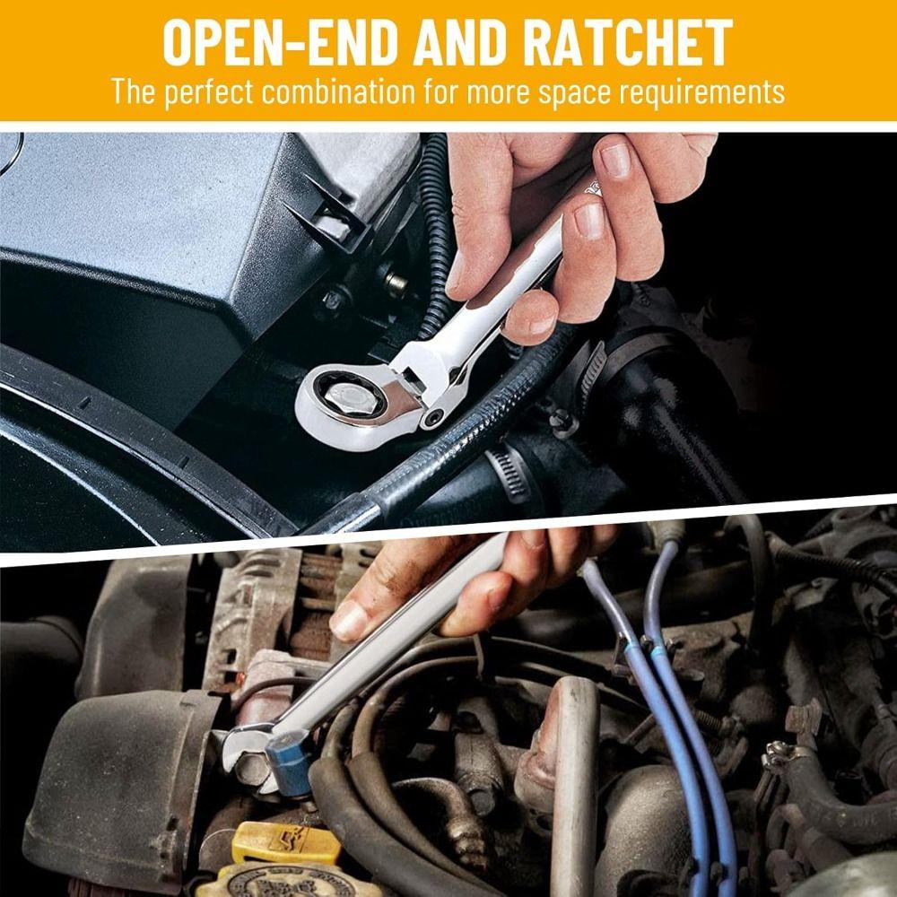 Dual Heads Ratcheting Combination Wrenches Quick Release Ratcheting Socket Spanner