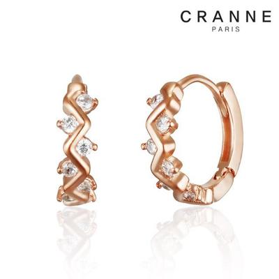Zigzag Cubic One-Touch Earrings C24EB325