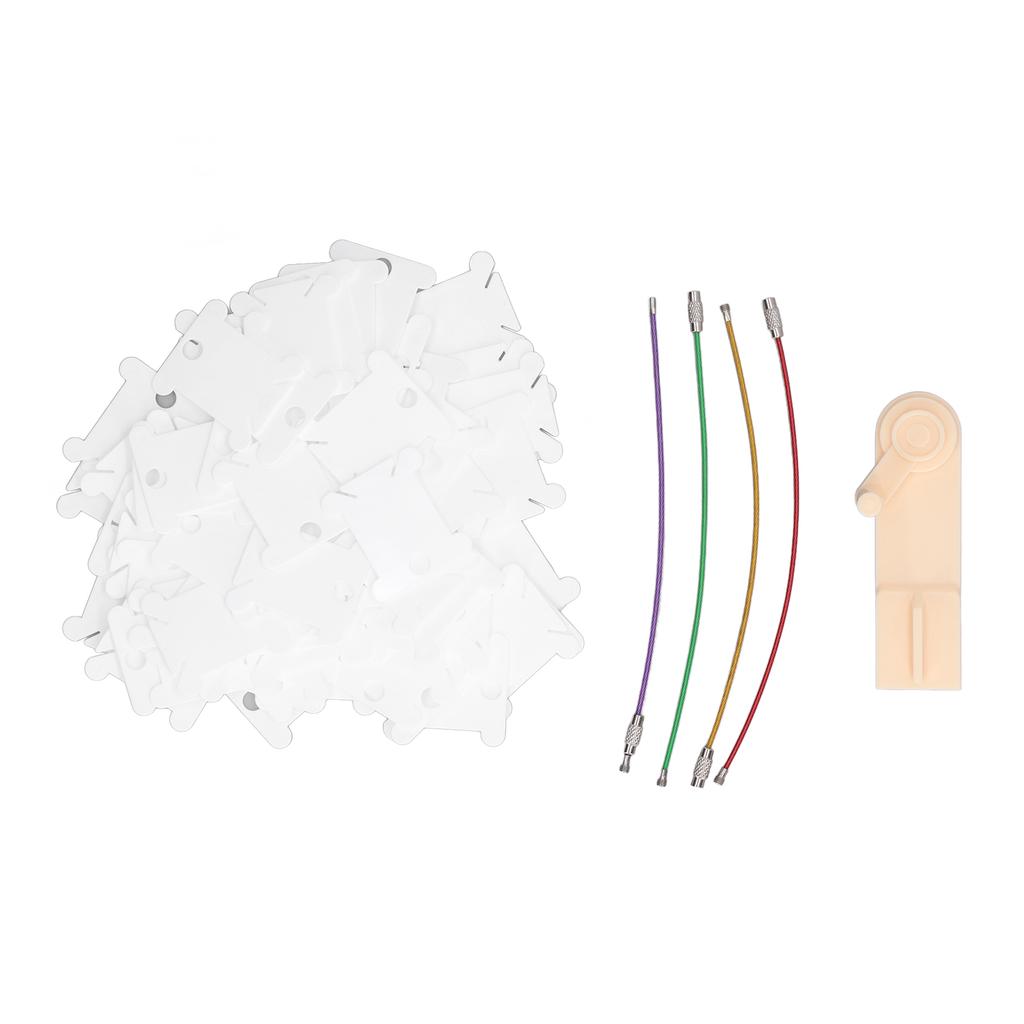 100pcs Plastic Floss Bobbins with Manual Bobbin Winder DIY Crafts Easy Storage Embroidery Bobbins for Needlework Sewing