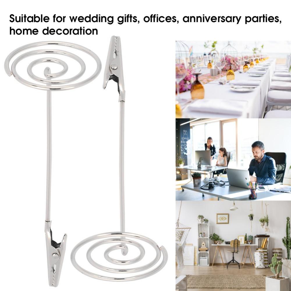 10Pcs Stable Base Table Name Clip Mouth Shape Metal Photo Stand  Wedding Table Decoration