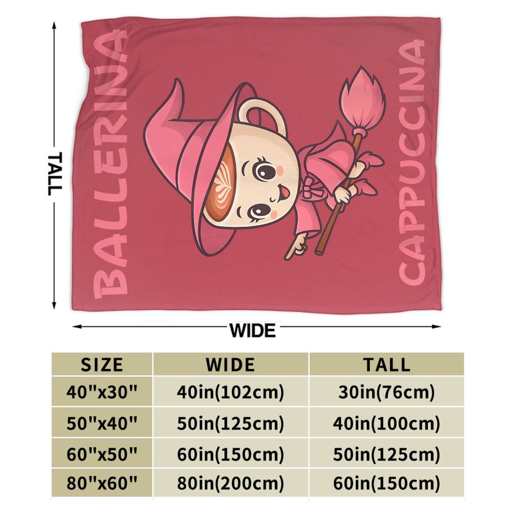 Super Weiche Decke Ballerina Cappuccino Italienisches Gehirnfäule Meme Hexe Wurfdecke Flanell Tagesdecke für Couch Sofa Bettbezug