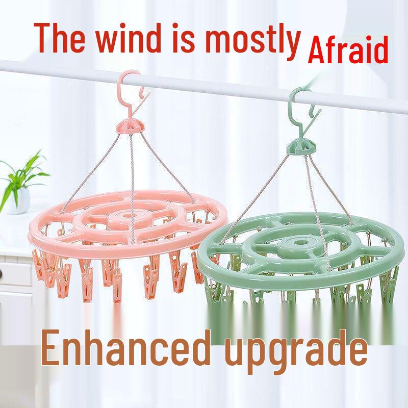 Větrovzdorný víceklipový věšák na ponožky a oblečení - Ideální do kolejí