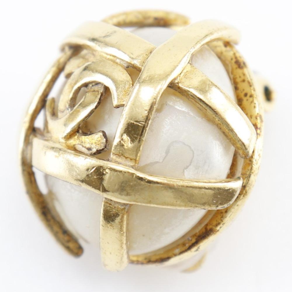 Chanel COCO Mark Ohrring Vintage Vergoldet/Kunstperle 31g Damen Gebraucht