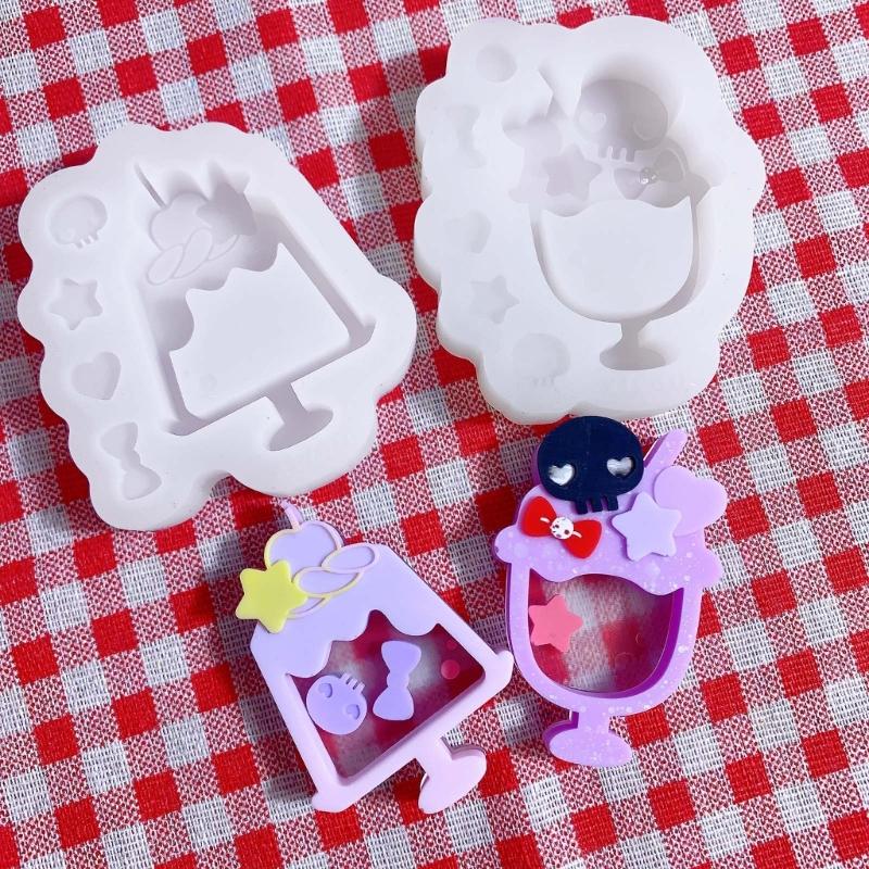 Resin Casting Shaker Mold Epoxy Quicksand Silicone Mold Resin Shaker Mold for Pendant Jewelry Keychain Decoration Making