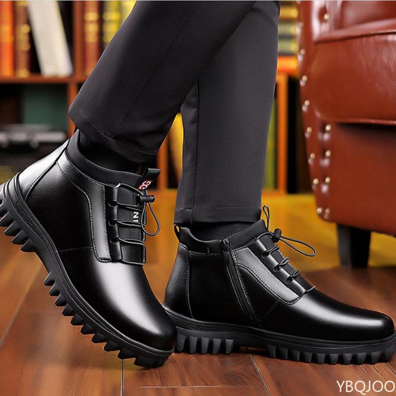 Fashion Cotton shoes men's winter new thick soled outdoor casual high top shoes warm simple comfortable non slip men's snow boots